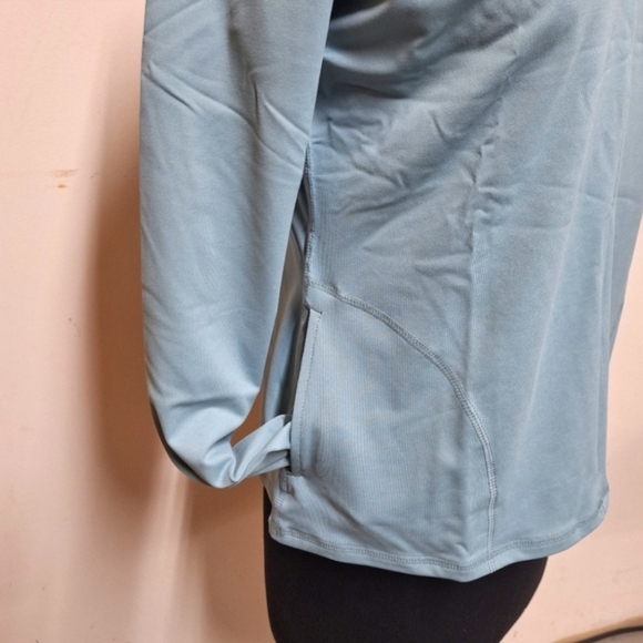 NEW! Shadow Sport Fitted Mock-Neck Zip Front Athletic Jacket, Light Blue - Picture 6 of 9